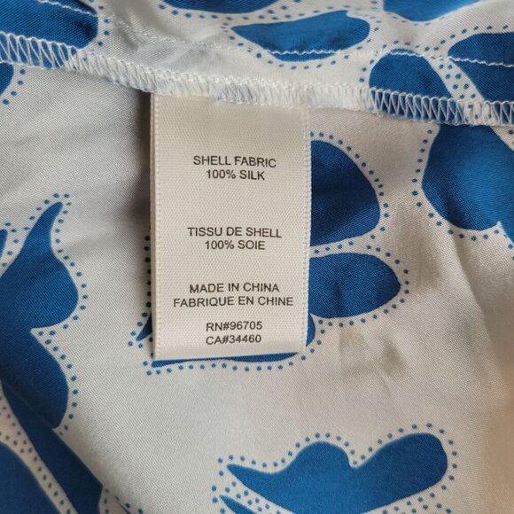 Rebecca Taylor Perla Ruffled Silk Blouse XS Snow Combo - Picture 12 of 16